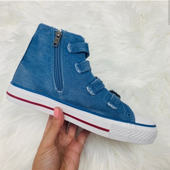 1 LEFT!! Embroidered Denim High Tops - Picture 5 of 7